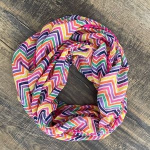 Multi-colored chevron infinity scarf